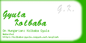 gyula kolbaba business card